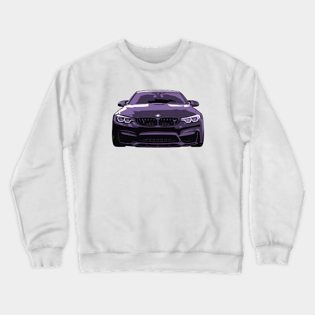 Purple BMW M4 Illustration Crewneck Sweatshirt by KAM Std